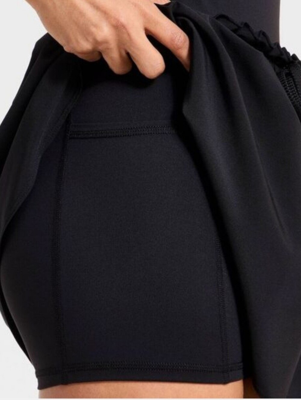 JoyLab- Women's Drop Waist Active Dress - Black - Picture 4 of 4